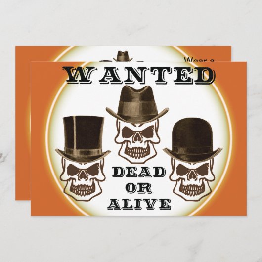 Tote oder lebende Einladung Gewollt Schädel (Vorne/Hinten)