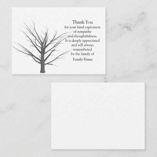 Tote Pflanze nach Beerdigung Dankeschön Karten (Vorne/Hinten)
