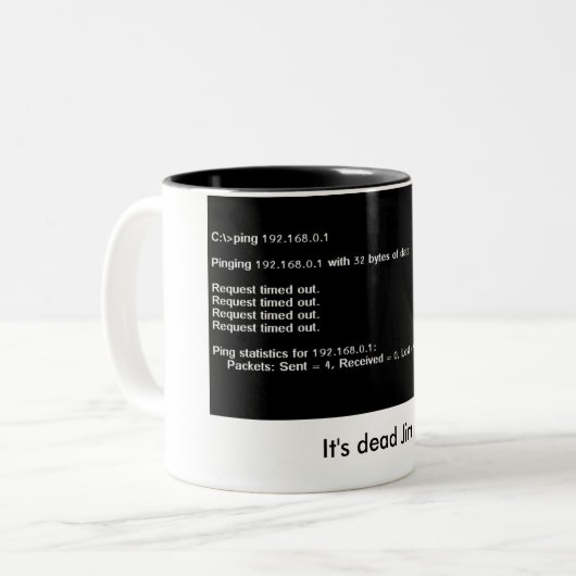 tote Ping Geek-Kaffee-Tasse Zweifarbige Tasse (Vorderseite Links)