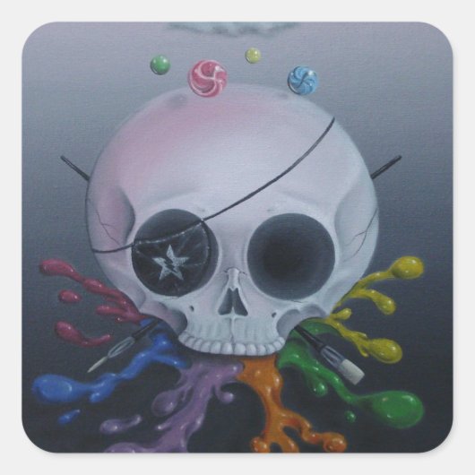 Tote Quadratischer Aufkleber (Vorderseite)