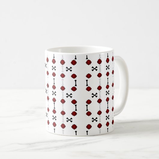 Tote Rose (schwarz/rot) Kaffeetasse (VorderseiteRechts)