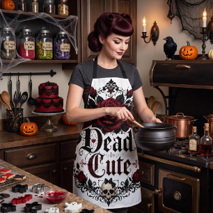 Tote süße rote Rosen gotische Romanze Halloween Schürze