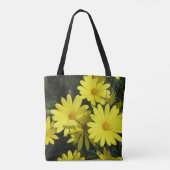 Tote Tag (ao) - Gelbe Blumen Tasche (Rückseite)