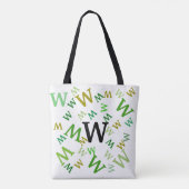 Tote Tag (ao) - Jumbled Letters in Green Tasche (Rückseite)