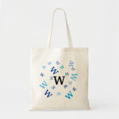 Tote Tag - Blue Letters Tragetasche (Vorne)