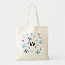 Tote Tag - Blue Letters