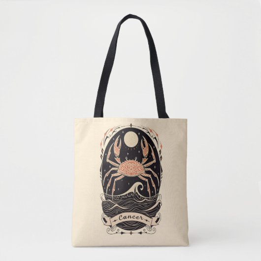 Tote Tag Cancer Celestial Zodiac Art Tasche (Vorderseite)