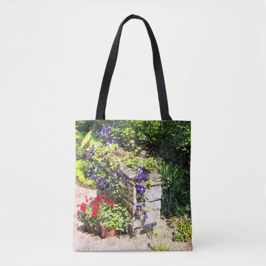 Tote Tag Clematis an der Wand Tasche (Vorderseite)