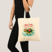 Tote Tag 🐢 Muschel Yeah Summer Turtle Vibes Tragetasche (Vorderseite (Produkt))