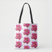 Tote Tag Pink Peonies Tasche (Vorderseite)