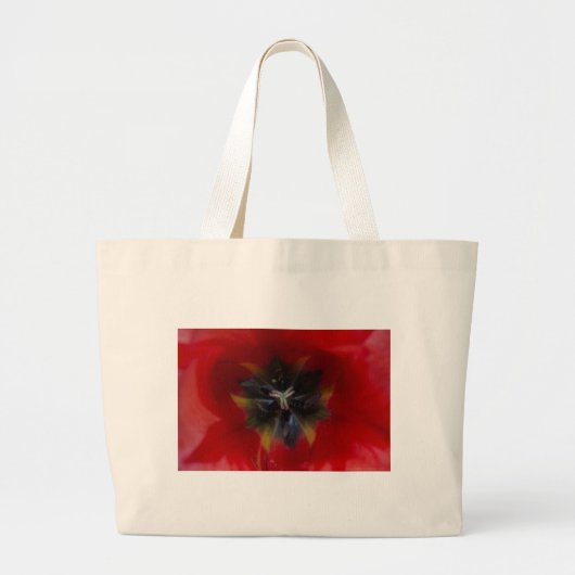 Tote Tag Red Blume Jumbo Stoffbeutel (Vorne)
