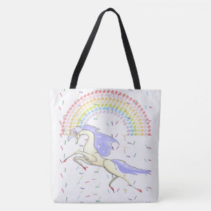 Tote Tag Unicorn Regenbogen farbig Tasche