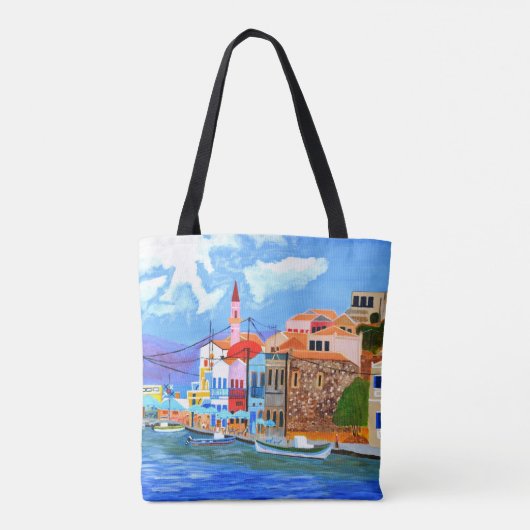 Tote-Tasche an der griechischen Küste Tasche (Rückseite)