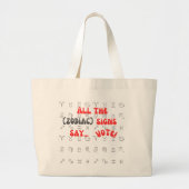 Tote Tasche Beige alle Zeichen stimmen Grafik (Vorne)