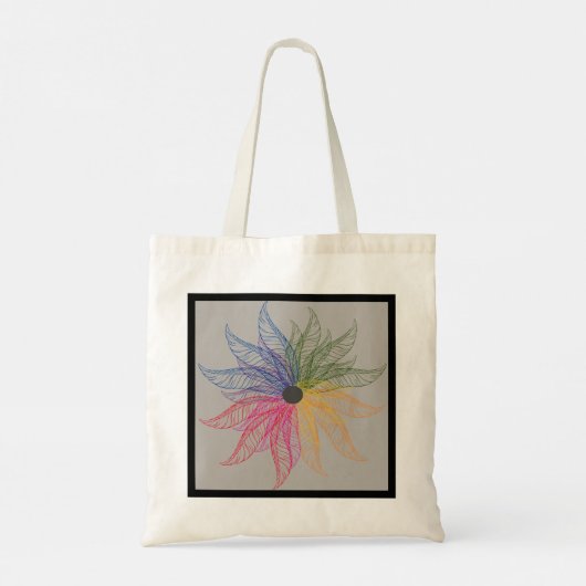 Tote Tasche - farbenfrohe Feather Blossom (Rückseite)