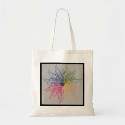 Tote Tasche - farbenfrohe Feather Blossom (Vorne)