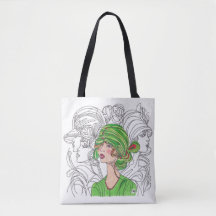 Tote Tasche Green Flapper Girl