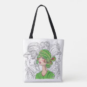 Tote Tasche Green Flapper Girl (Rückseite)