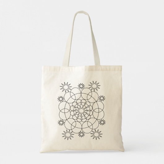 Tote Tasche - Kreise und Sterne Mandala (Rückseite)