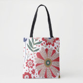 Tote Tasche, lebhafte Reds, inspirierte Natur Tasche (Vorderseite)