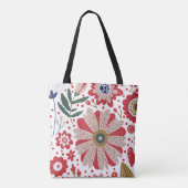 Tote Tasche, lebhafte Reds, inspirierte Natur Tasche (Rückseite)