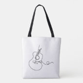 Tote Tasche: Line Art (Gitarre) Tasche (Rückseite)