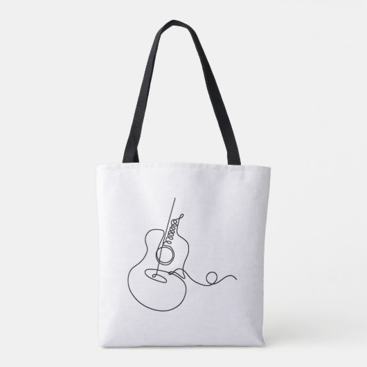 Tote Tasche: Line Art (Gitarre) Tasche (Rückseite)