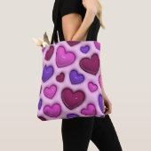 Tote Tasche mit 3D-Glossy Hearts (Von Nahem)