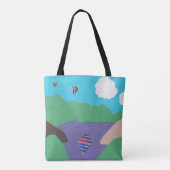 Tote Tasche mit Bergszene (Rückseite)