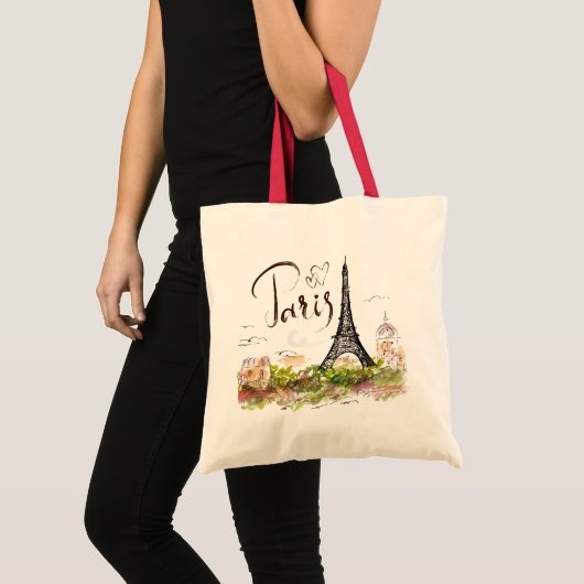 Tote Tasche mit einem Druck des Eiffelturms. Paris (Vorderseite (Produkt))