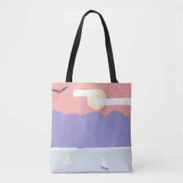 Tote Tasche mit einer Berg/Ozean Szene