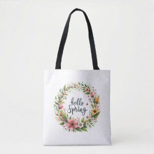 Tote-Tasche mit floralem Frühlingkranz Tasche