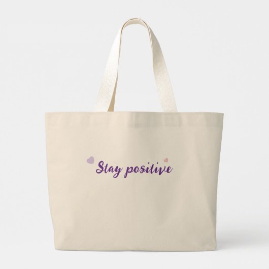 Tote Tasche mit Herzdesign - Bleibe positiv (Rückseite)
