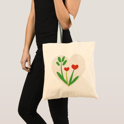 Tote Tasche mit Herzflor (Vorderseite (Produkt))