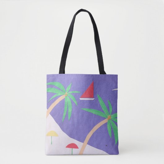 Tote Tasche mit Inselszene (Vorderseite)