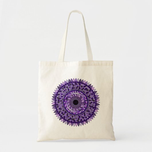 Tote Tasche mit lila Mandala-Design (Vorne)