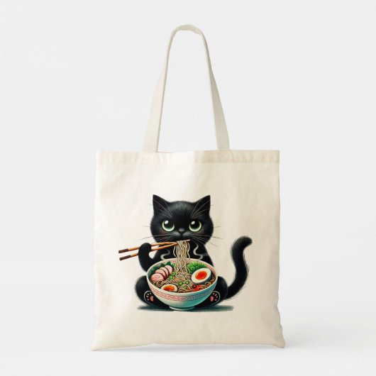 Tote Tasche mit Niedlichen Katzen geniessen Ramen (Rückseite)