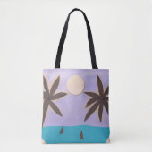 Tote Tasche mit Palmen und Lavender Sky (Vorderseite)