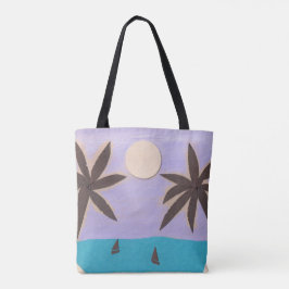 Tote Tasche mit Palmen und Lavender Sky