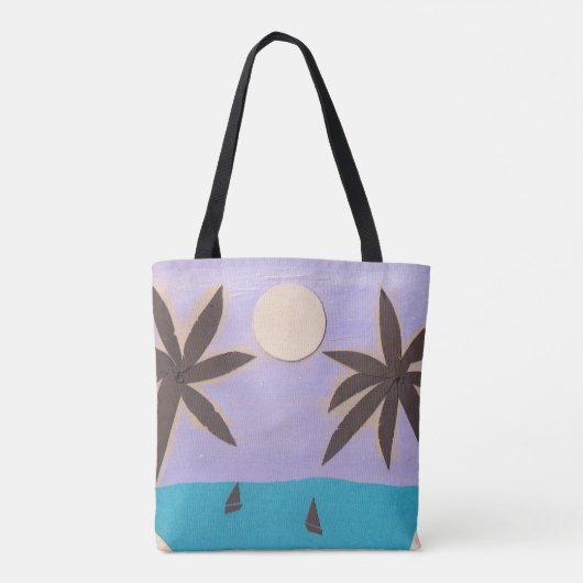 Tote Tasche mit Palmen und Lavender Sky (Rückseite)