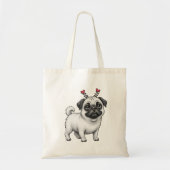 Tote Tasche mit Valentinins Mops-Design (Vorne)