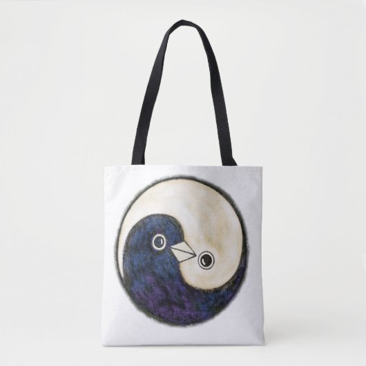 Tote Tasche mit Yin Yang Tauben Design (Vorderseite)