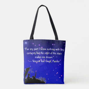 Tote Tasche mit Zitat von Vincent Van Gogh