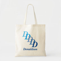 Tote Tasche - Name und Buchstaben in blau