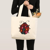 Tote Tasche, Niedlich, farbenfrohe Ladybug Jumbo Stoffbeutel (Vorderseite (Produkt))