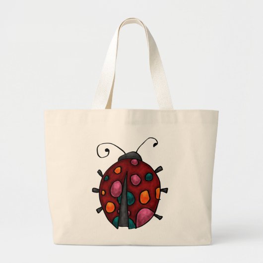 Tote Tasche, Niedlich, farbenfrohe Ladybug Jumbo Stoffbeutel (Vorne)