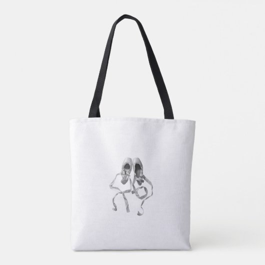 Tote Tasche: Pointe Shoes auf weißem Hintergrund Tasche (Rückseite)