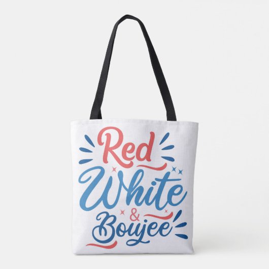 Tote Tasche - Rot, Weiß und Boujee. (Rückseite)