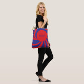 Tote Tasche - Roter und Blauer Spiral (Am Model)