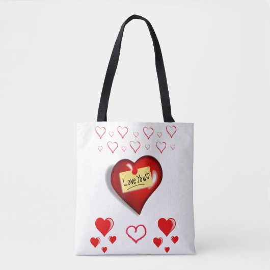 Tote Tasche Valentinstag Liebe Herzen (Vorderseite)